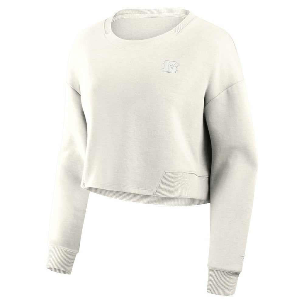 Women's Studio Tri-Blend Cropped Pullover Sweatshirt - Cincinnati Bengals Pullover