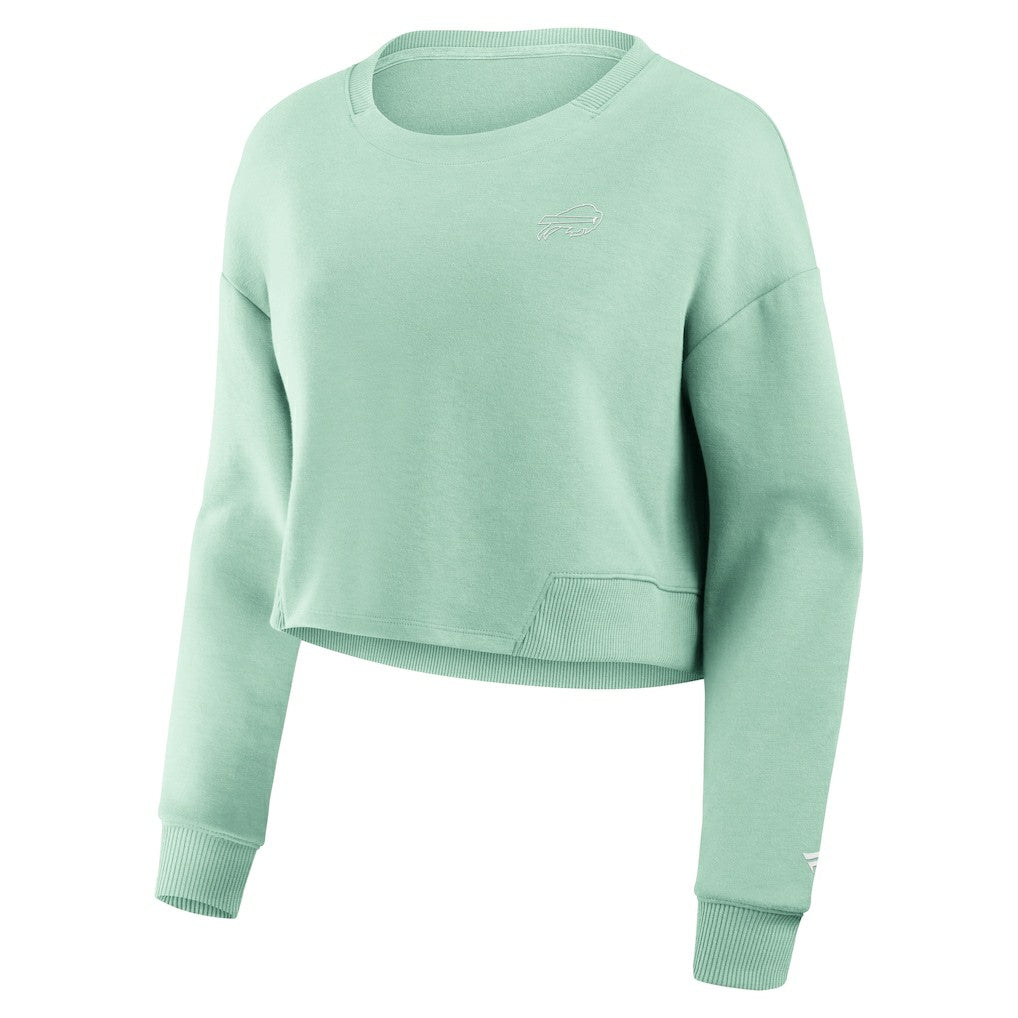 Women's Studio Tri-Blend Cropped Pullover Sweatshirt - Buffalo Bills Pullover