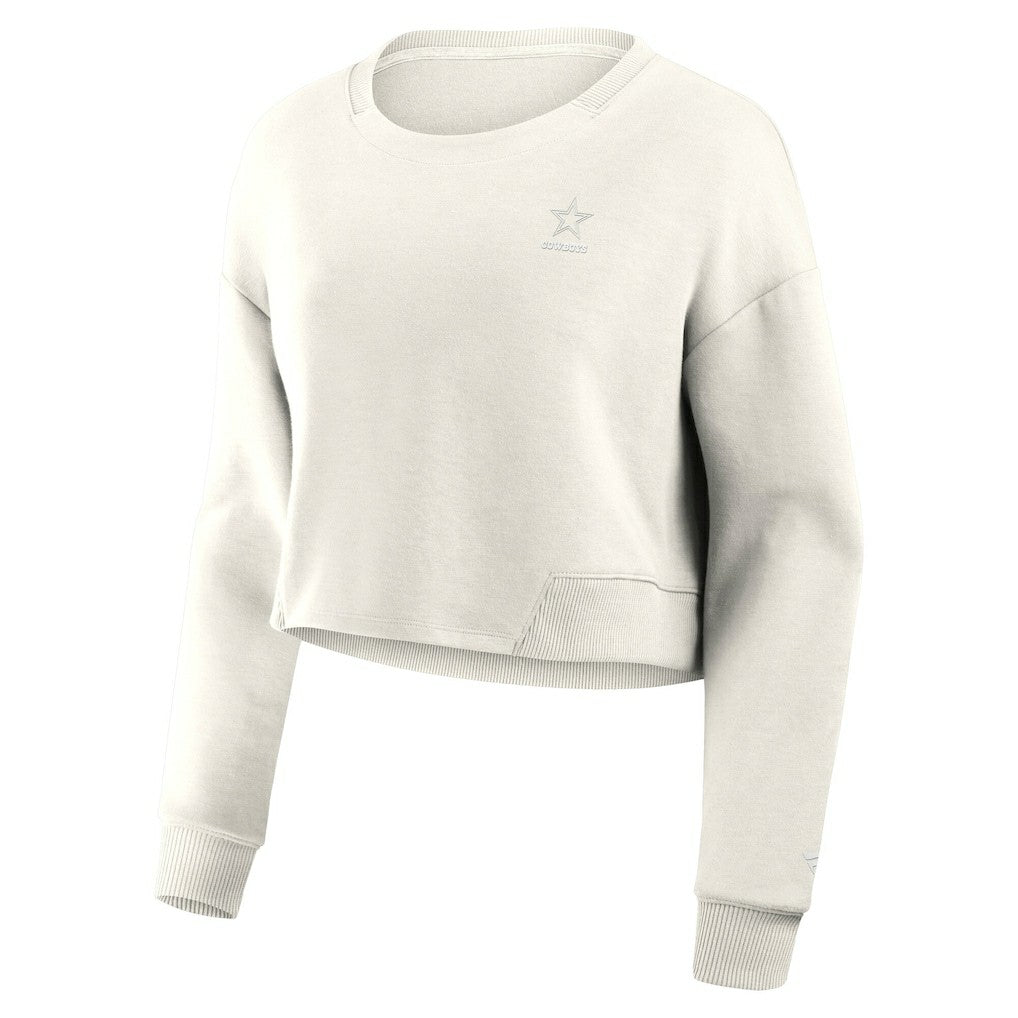 Women's Studio Tri-Blend Cropped Pullover Sweatshirt - Dallas Cowboys Pullover