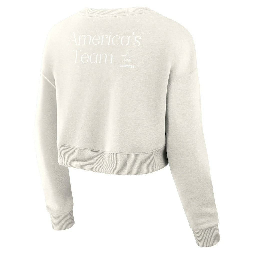 Women's Studio Tri-Blend Cropped Pullover Sweatshirt - Dallas Cowboys Pullover