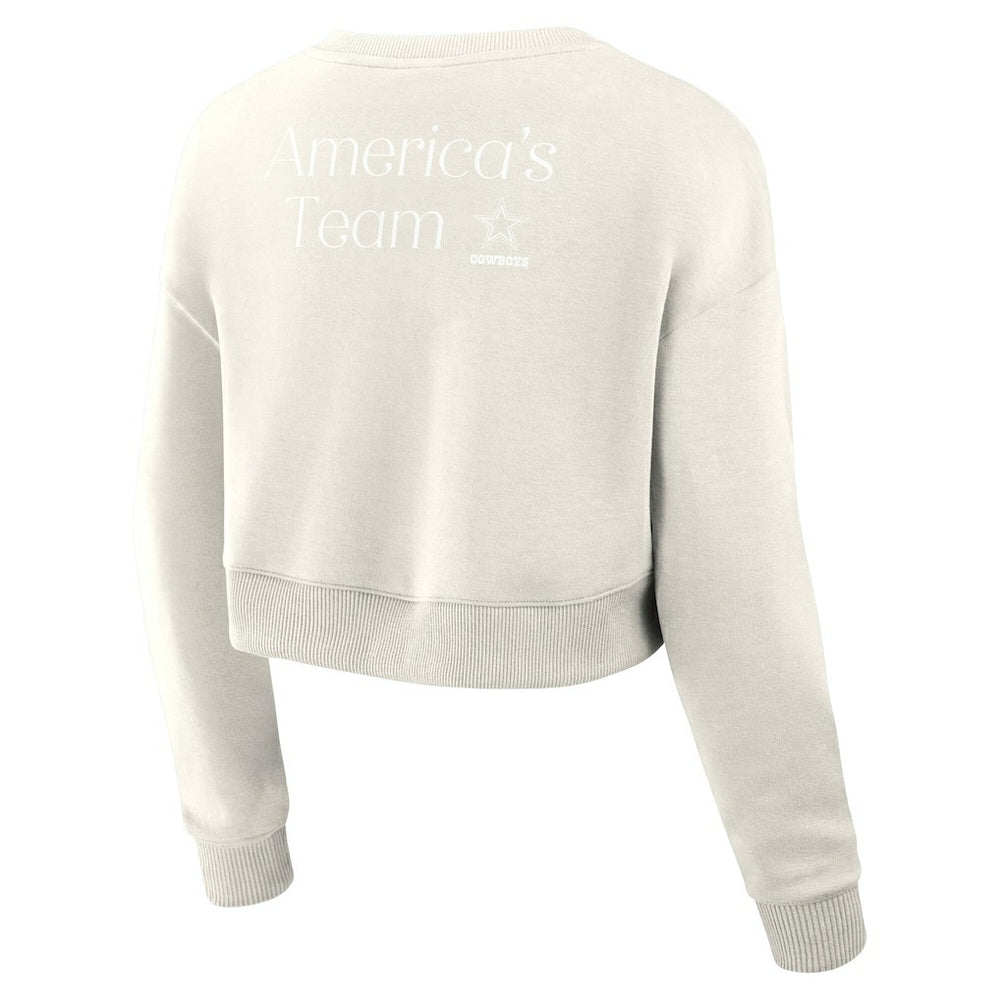 Women's Studio Tri-Blend Cropped Pullover Sweatshirt - Dallas Cowboys Pullover