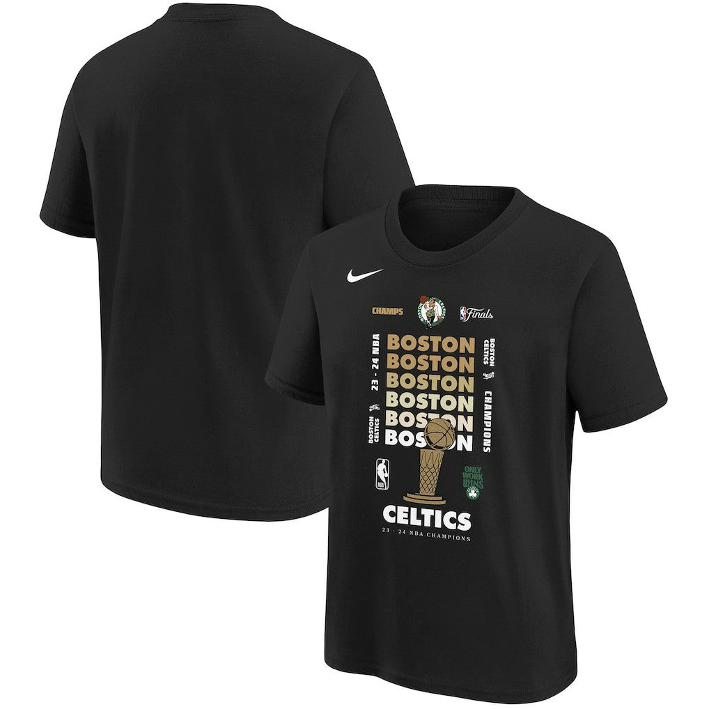 Nike Boston Celtics Youth 2024 NBA Finals Champions Expressive T-Shirt