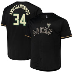 Giannis Antetokounmpo Milwaukee Bucks Profile Big & Tall Name & Number Button-Up Jersey