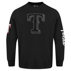 Black Texas Rangers Pro Standard Paint The City Dropped Shoulder Pullover Sweatshirt