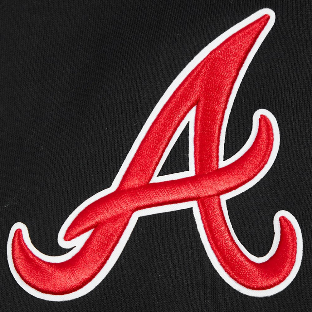 Black Atlanta Braves Pro Standard Paint The City Dropped Shoulder Pullover Sweatshirt