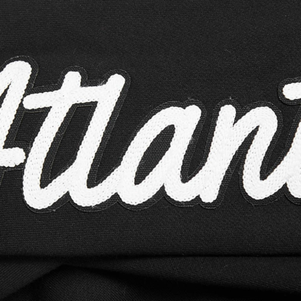 Black Atlanta Braves Pro Standard Paint The City Dropped Shoulder Pullover Sweatshirt