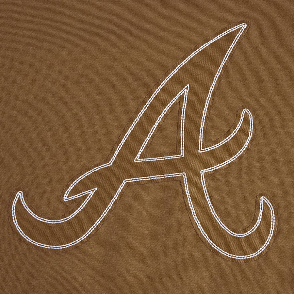 Brown Atlanta Braves Pro Standard Paint The City Dropped Shoulder Pullover Sweatshirt