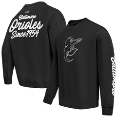 Black Baltimore Orioles Pro Standard Paint The City Dropped Shoulder Pullover Sweatshirt