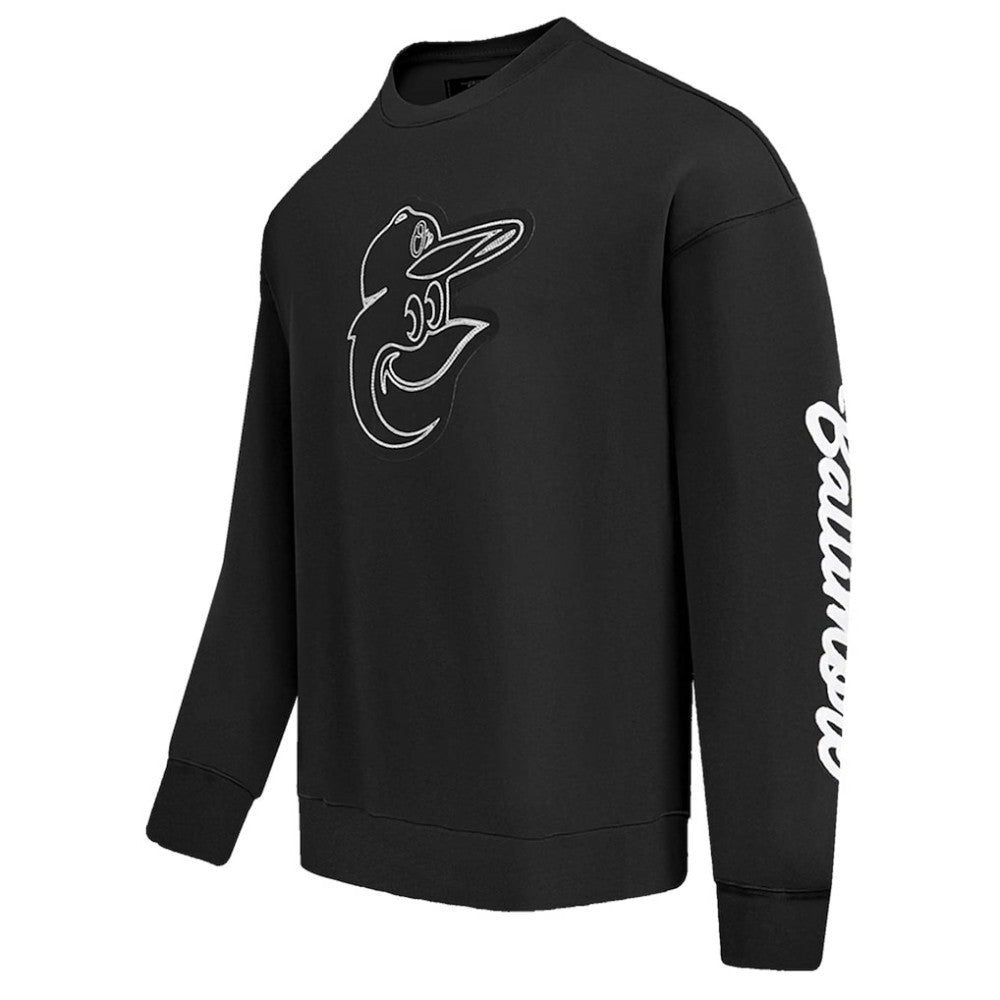 Black Baltimore Orioles Pro Standard Paint The City Dropped Shoulder Pullover Sweatshirt