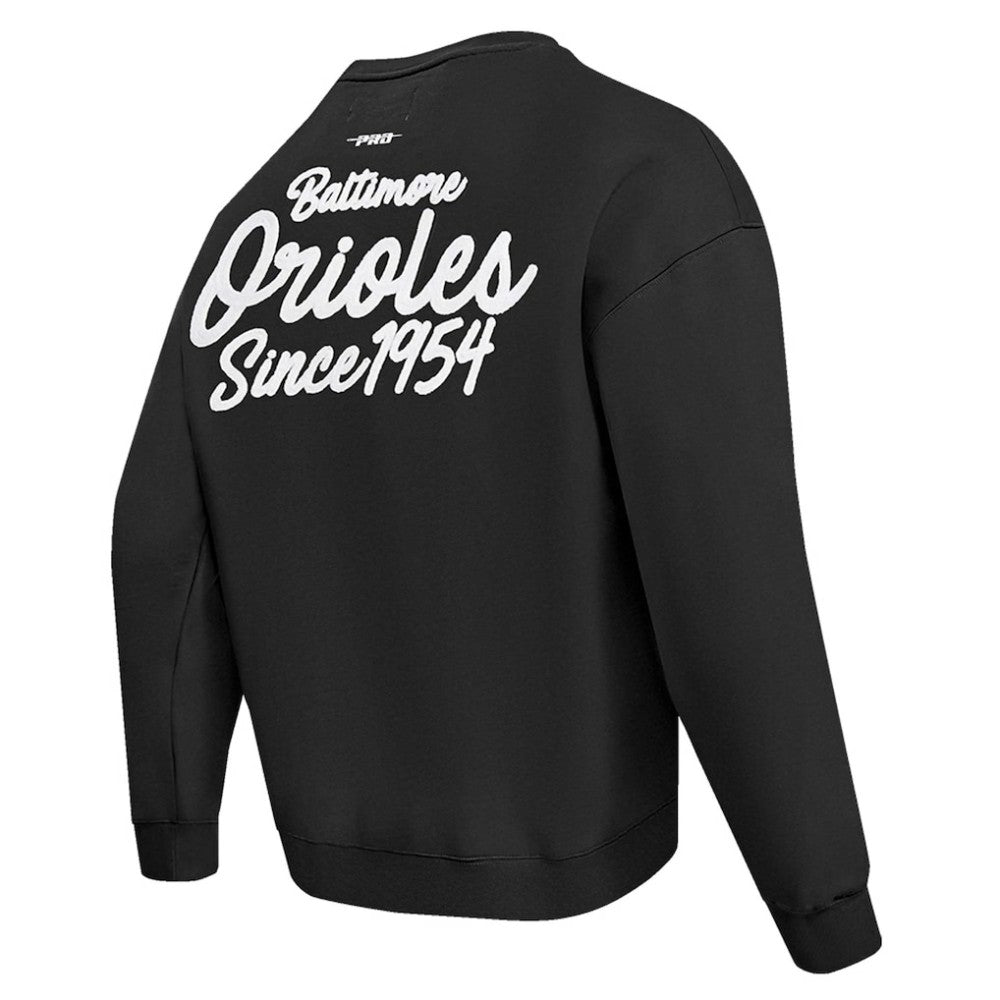 Black Baltimore Orioles Pro Standard Paint The City Dropped Shoulder Pullover Sweatshirt