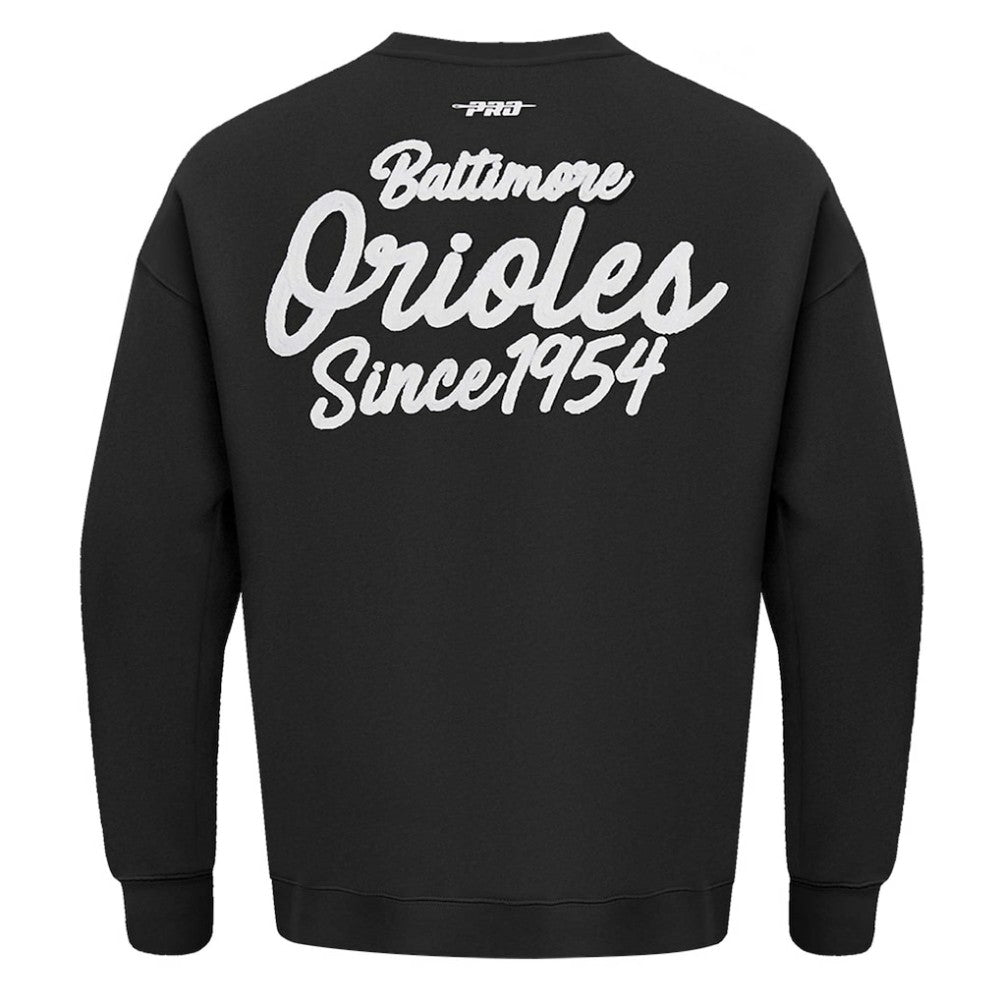 Black Baltimore Orioles Pro Standard Paint The City Dropped Shoulder Pullover Sweatshirt