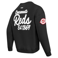 Black Cincinnati Reds Pro Standard Paint The City Dropped Shoulder Pullover Sweatshirt