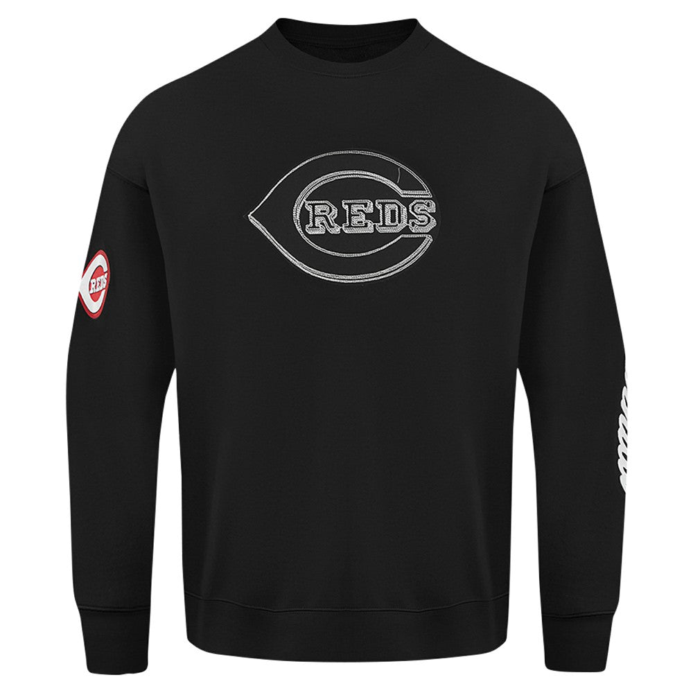 Black Cincinnati Reds Pro Standard Paint The City Dropped Shoulder Pullover Sweatshirt