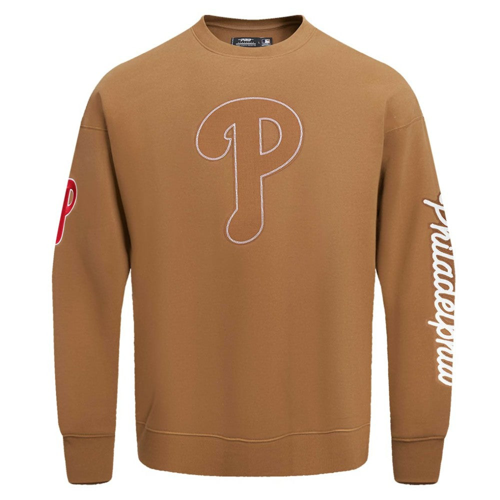 Brown Philadelphia Phillies Pro Standard Paint The City Dropped Shoulder Pullover Sweatshirt