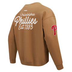 Brown Philadelphia Phillies Pro Standard Paint The City Dropped Shoulder Pullover Sweatshirt