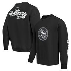 Black Seattle Mariners Pro Standard Paint The City Dropped Shoulder Pullover Sweatshirt