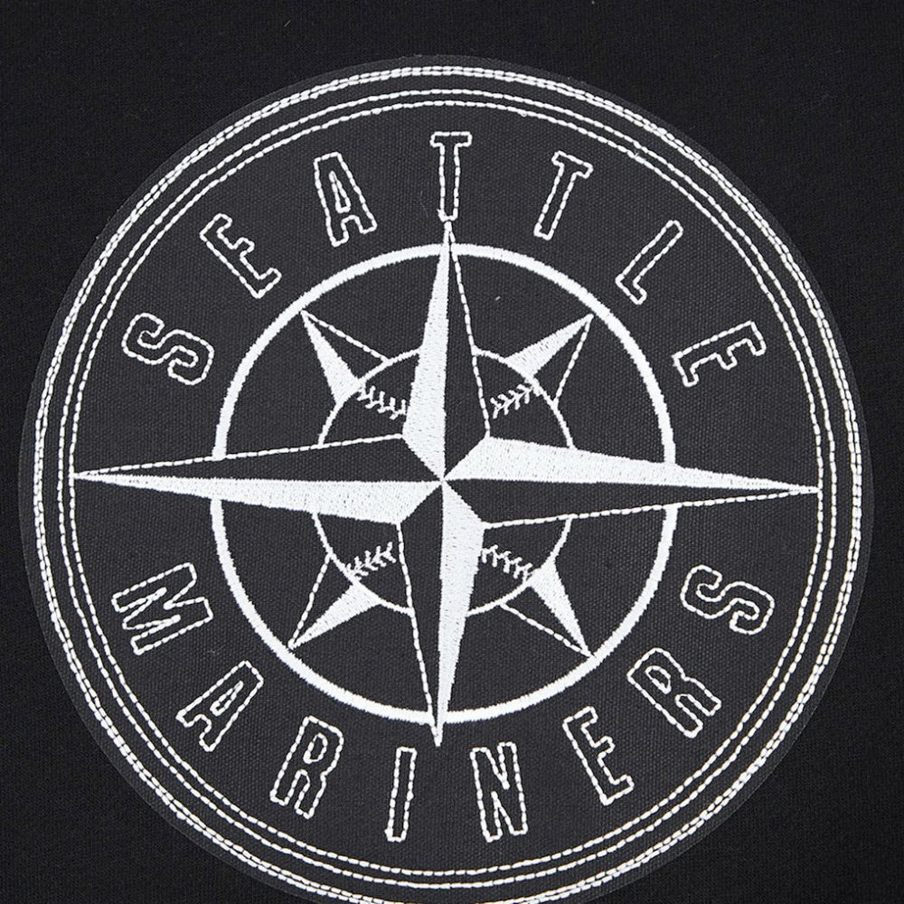 Black Seattle Mariners Pro Standard Paint The City Dropped Shoulder Pullover Sweatshirt