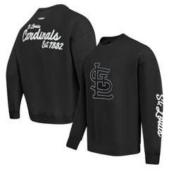 Black St. Louis Cardinals Pro Standard Paint The City Dropped Shoulder Pullover Sweatshirt
