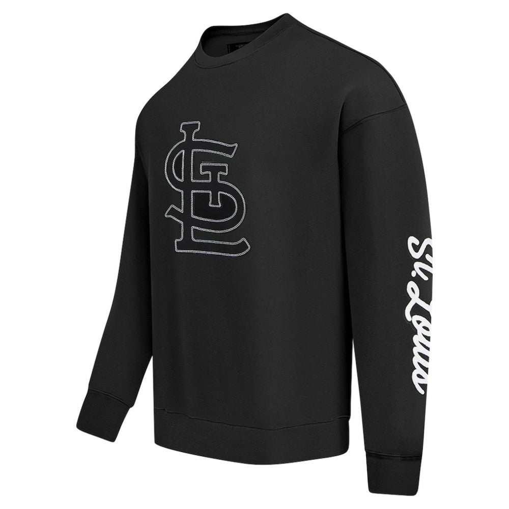 Black St. Louis Cardinals Pro Standard Paint The City Dropped Shoulder Pullover Sweatshirt