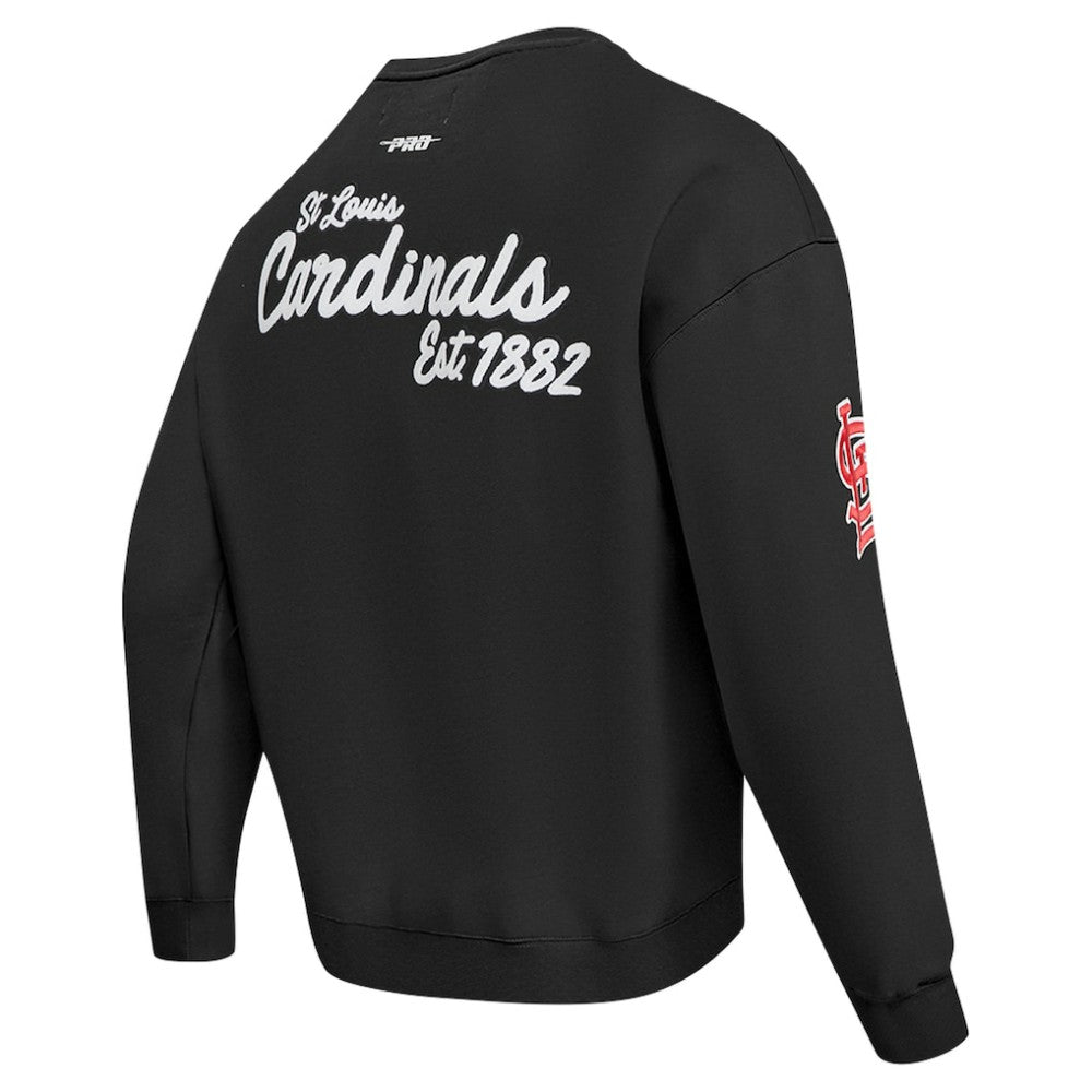 Black St. Louis Cardinals Pro Standard Paint The City Dropped Shoulder Pullover Sweatshirt