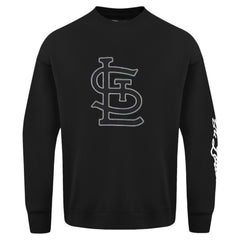 Black St. Louis Cardinals Pro Standard Paint The City Dropped Shoulder Pullover Sweatshirt
