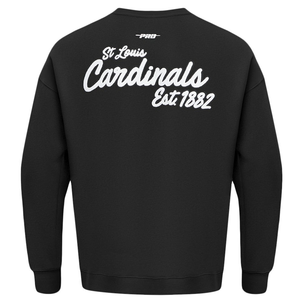 Black St. Louis Cardinals Pro Standard Paint The City Dropped Shoulder Pullover Sweatshirt