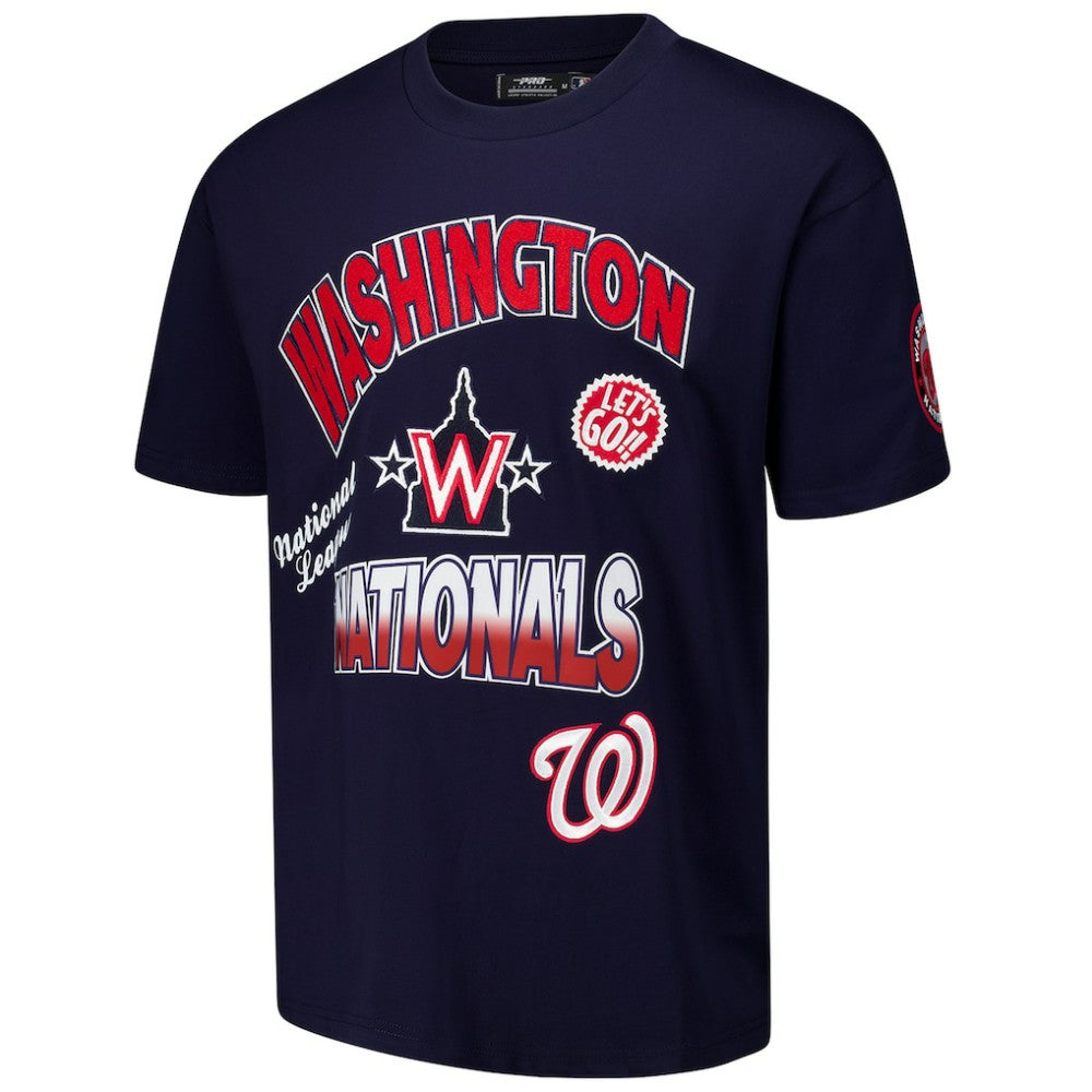 Navy Washington Nationals Pro Standard Turn It Up Dropped Shoulder T-Shirt