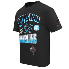 Black Miami Marlins Pro Standard Turn It Up Dropped Shoulder T-Shirt