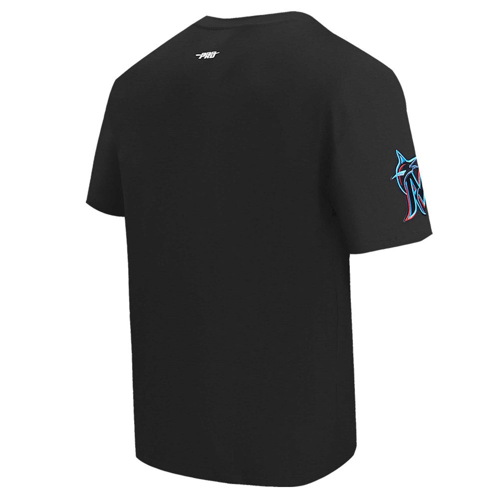 Black Miami Marlins Pro Standard Turn It Up Dropped Shoulder T-Shirt