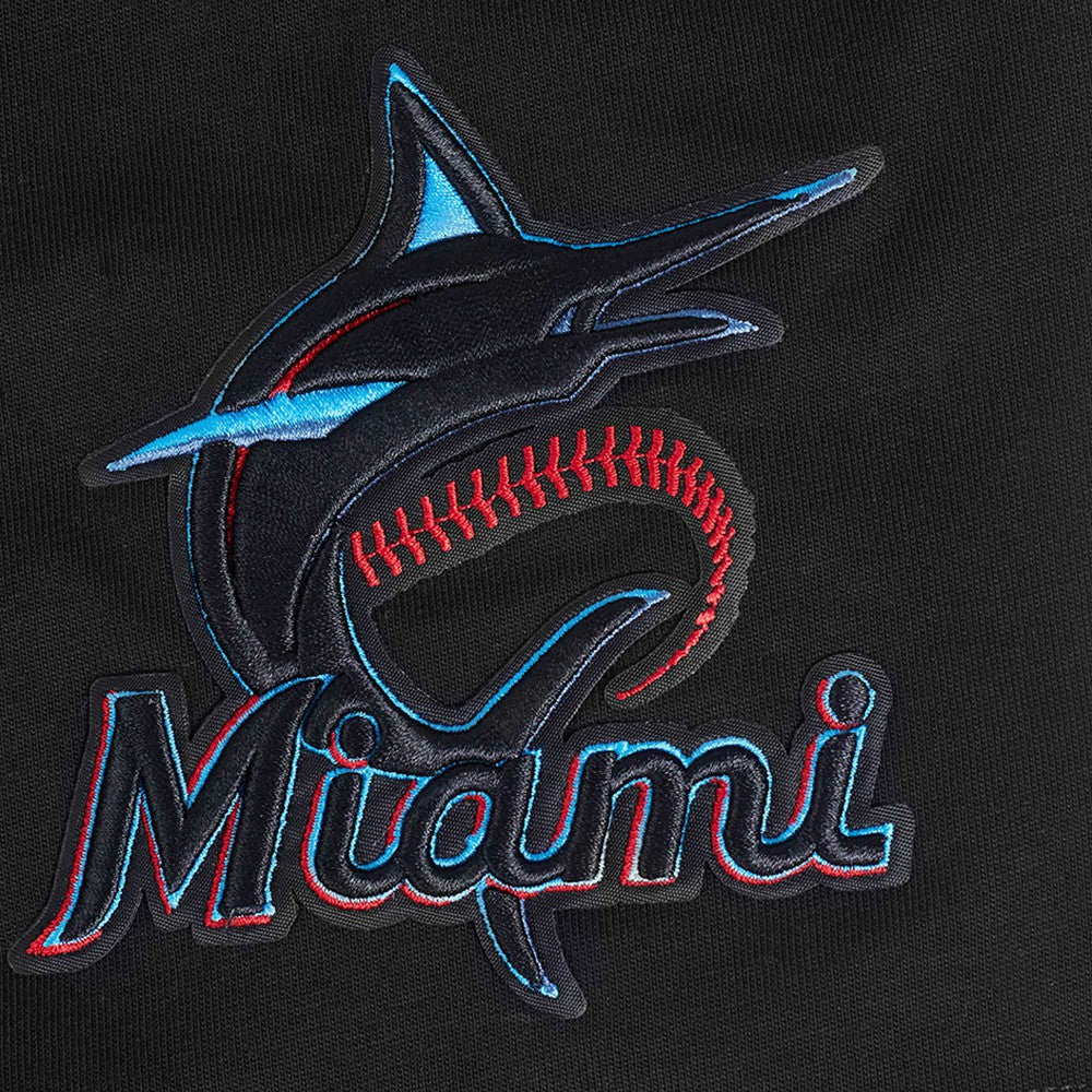 Black Miami Marlins Pro Standard Turn It Up Dropped Shoulder T-Shirt