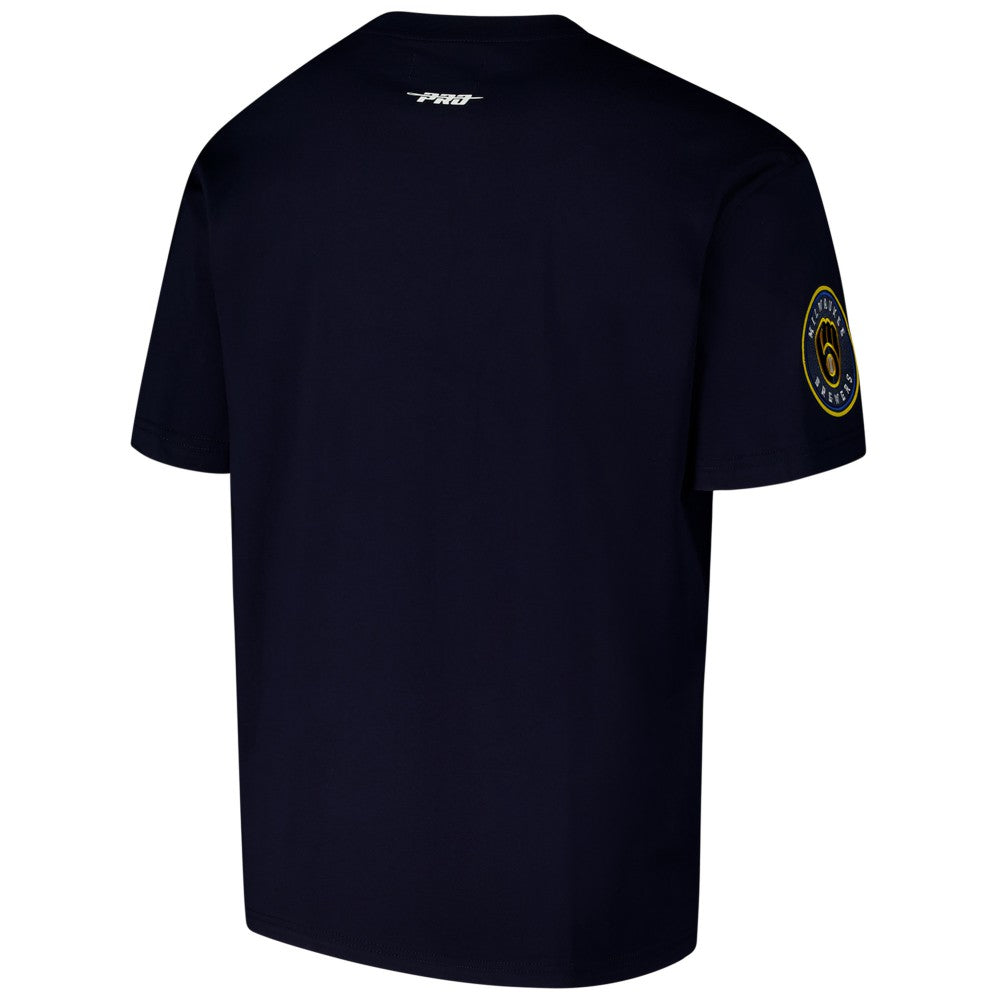 Navy Milwaukee Brewers Pro Standard Turn It Up Dropped Shoulder T-Shirt
