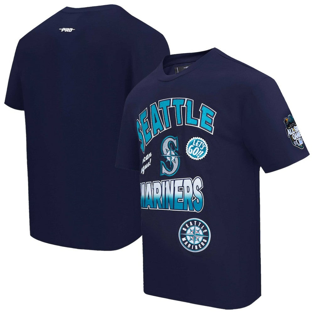 Navy Seattle Mariners Pro Standard Turn It Up Dropped Shoulder T-Shirt