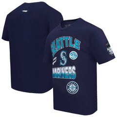 Navy Seattle Mariners Pro Standard Turn It Up Dropped Shoulder T-Shirt