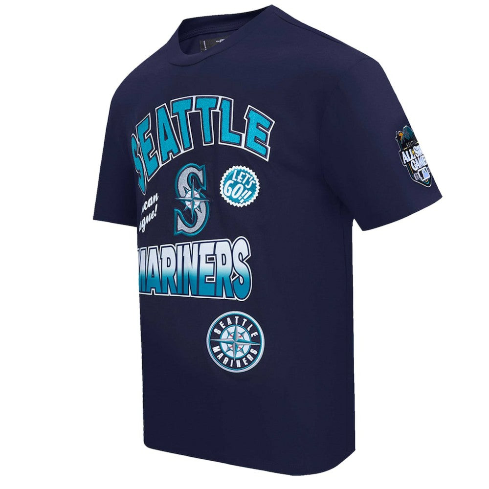 Navy Seattle Mariners Pro Standard Turn It Up Dropped Shoulder T-Shirt