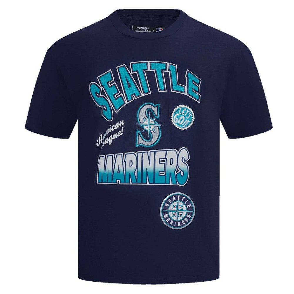 Navy Seattle Mariners Pro Standard Turn It Up Dropped Shoulder T-Shirt