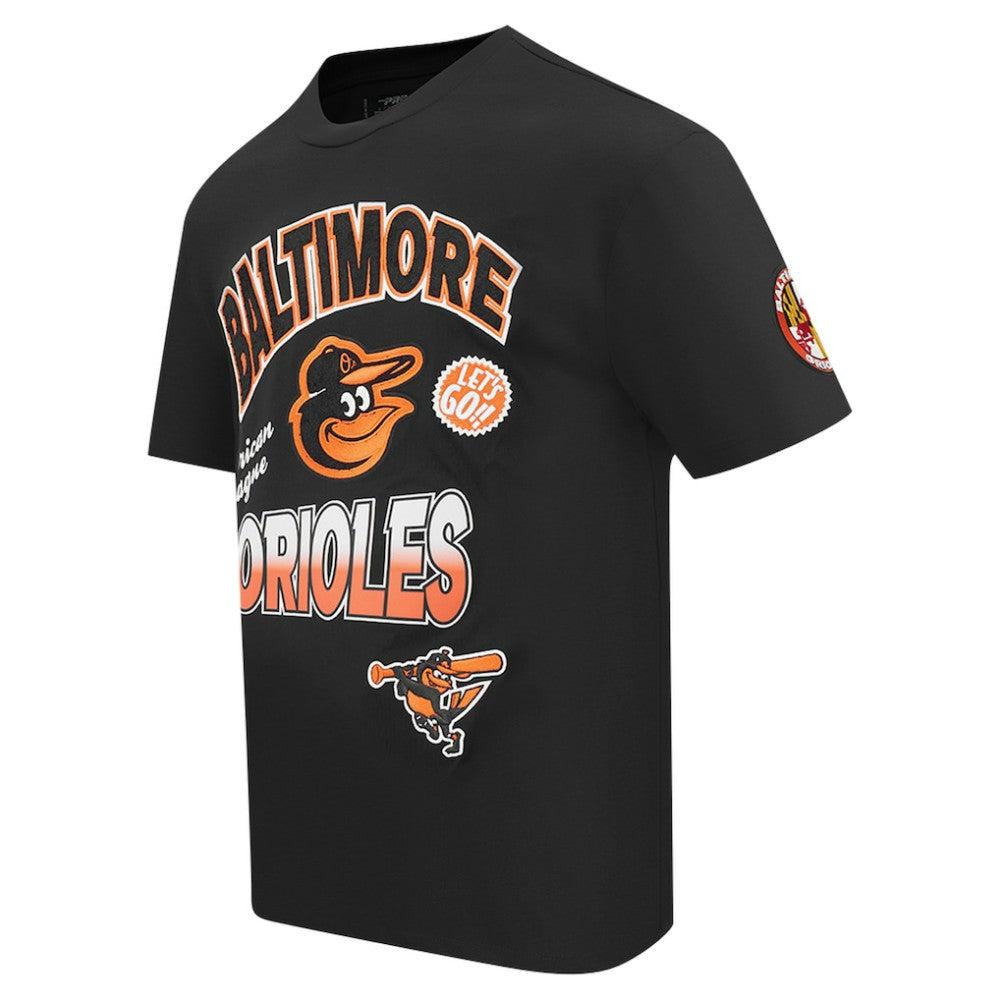 Black Baltimore Orioles Pro Standard Turn It Up Dropped Shoulder T-Shirt
