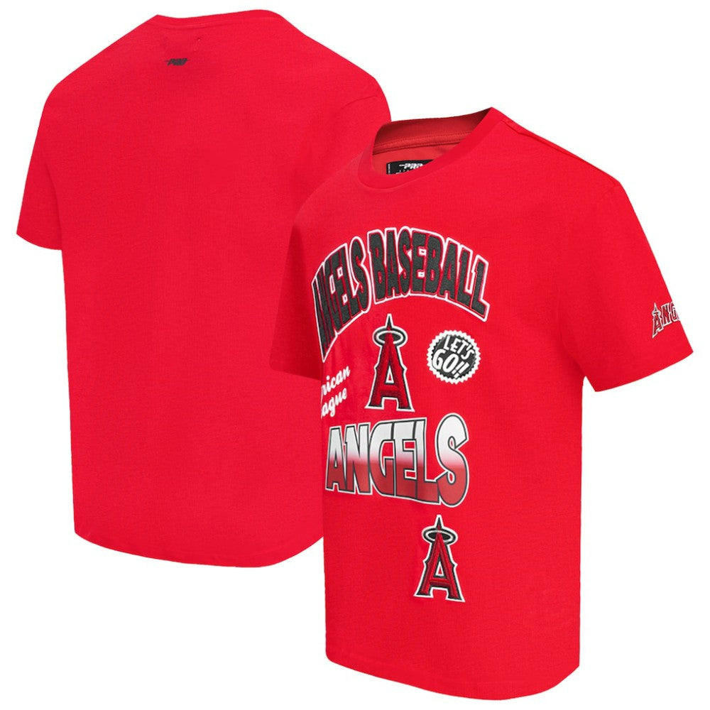 Red Los Angeles Angels Pro Standard Turn It Up Dropped Shoulder T-Shirt
