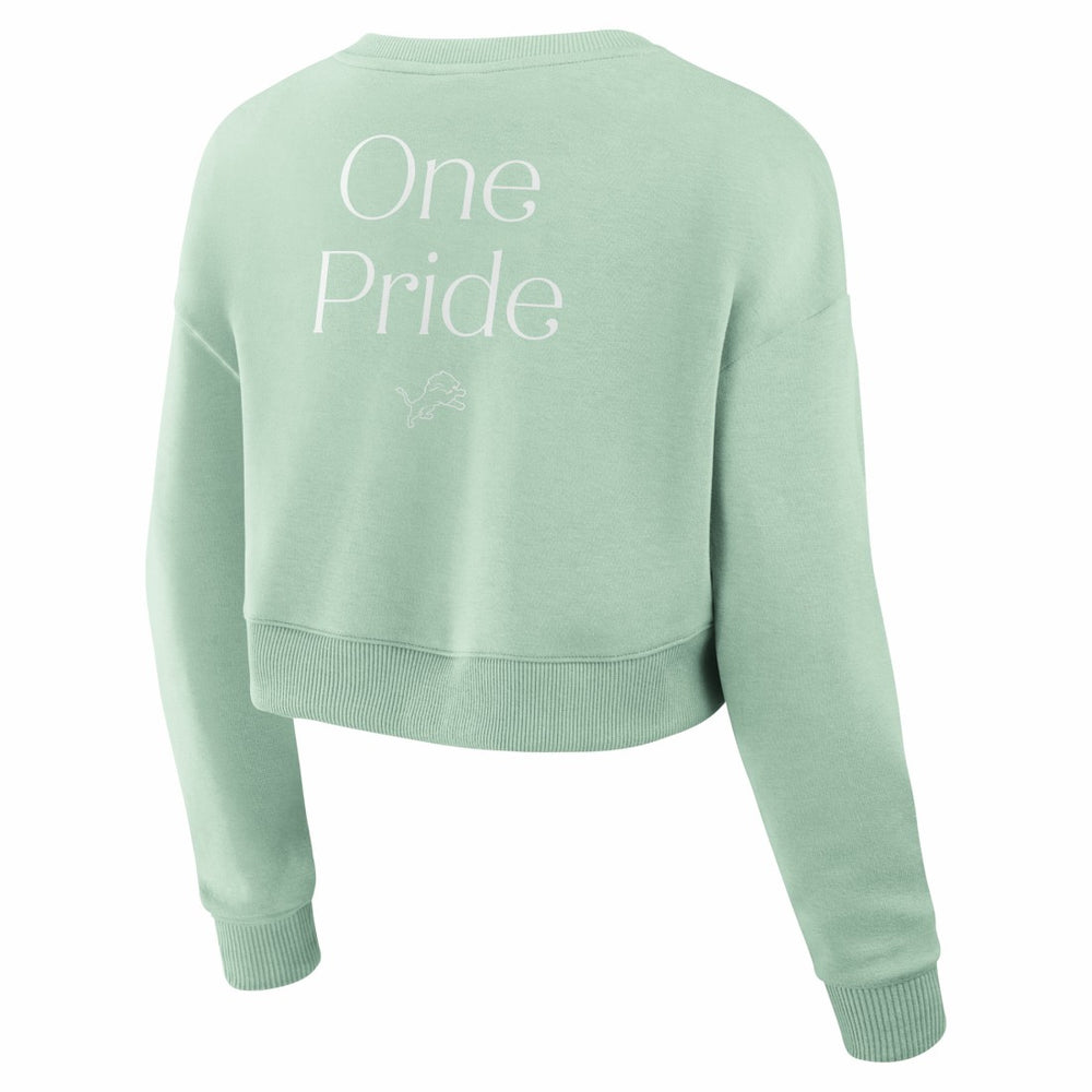 Women's Studio Tri-Blend Cropped Pullover Sweatshirt - Detroit Lions Pullover