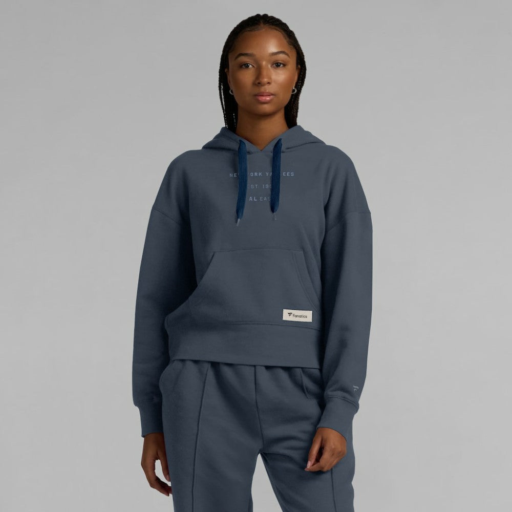 Blue New York Yankees Fanatics Women's Elements Future Ground Subtle Tonal Pullover Hoodie