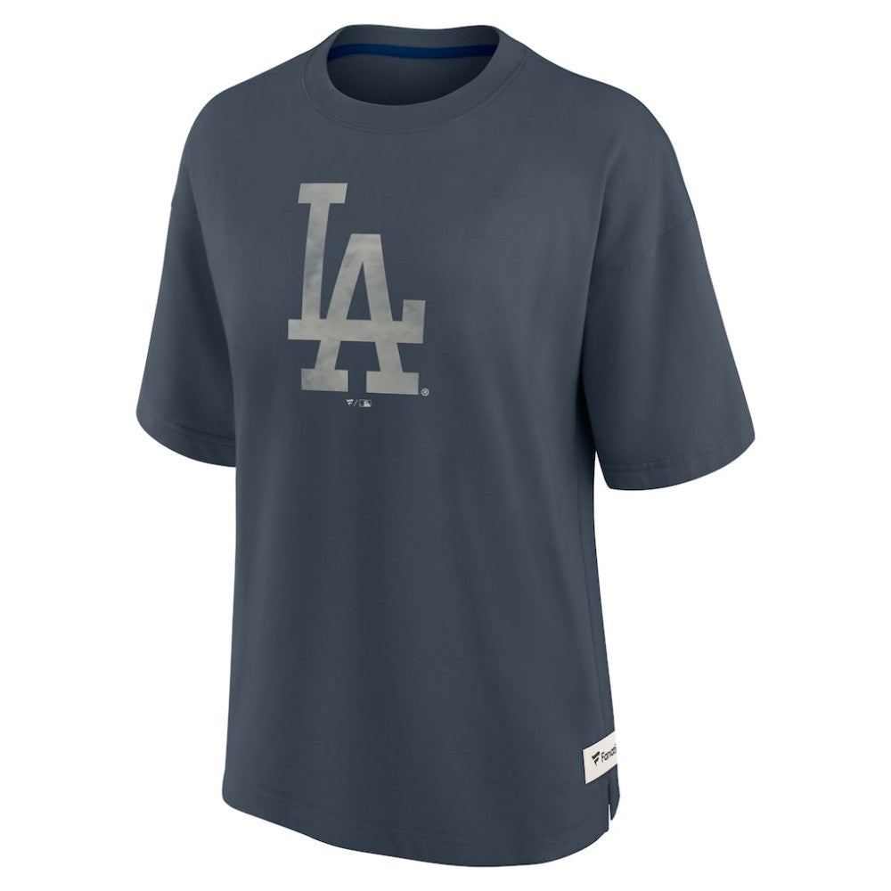Blue Los Angeles Dodgers Fanatics Women's Oversized Elements Raw Edge Future Ground T-Shirt