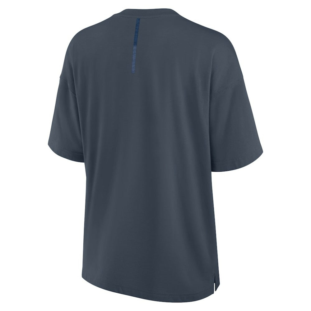 Blue Los Angeles Dodgers Fanatics Women's Oversized Elements Raw Edge Future Ground T-Shirt
