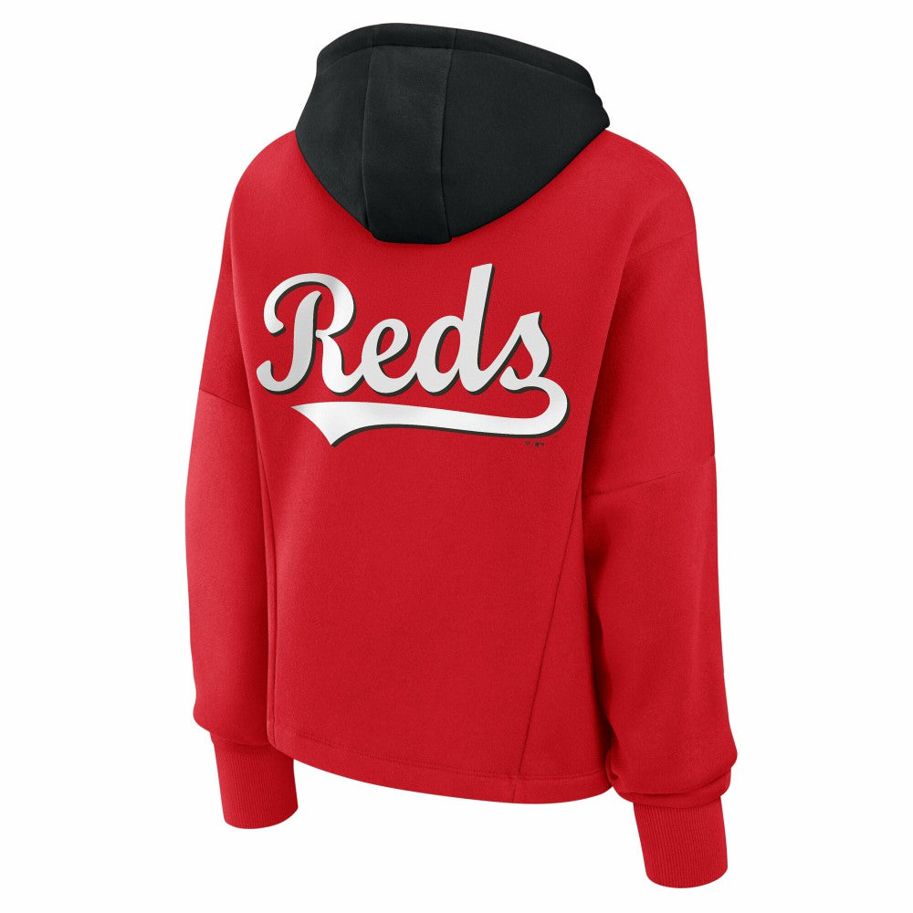 Red Cincinnati Reds Fanatics Women's Oversized Legacy Favorite Spectator Pullover Hoodie