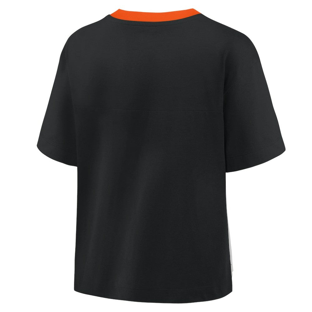 Black/Graphite San Francisco Giants Fanatics Oversized Race To Win V-Neck T-Shirt