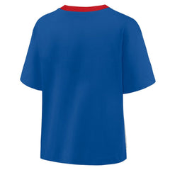 Royal/Graphite Chicago Cubs Fanatics Oversized Race To Win V-Neck T-Shirt