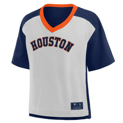 Navy/Graphite Houston Astros Fanatics Oversized Race To Win V-Neck T-Shirt