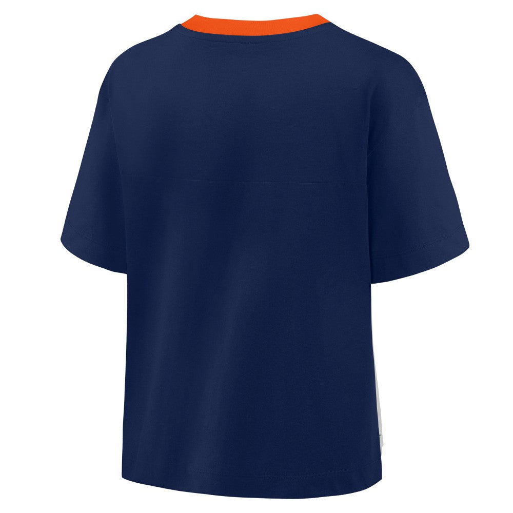 Navy/Graphite Houston Astros Fanatics Oversized Race To Win V-Neck T-Shirt