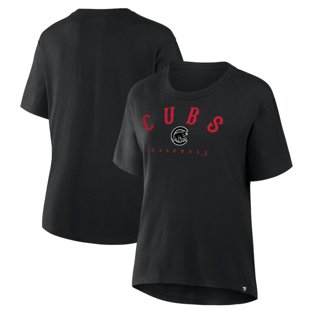 Black Chicago Cubs Fanatics Women's Home Run Legacy T-Shirt