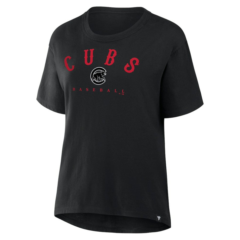 Black Chicago Cubs Fanatics Women's Home Run Legacy T-Shirt