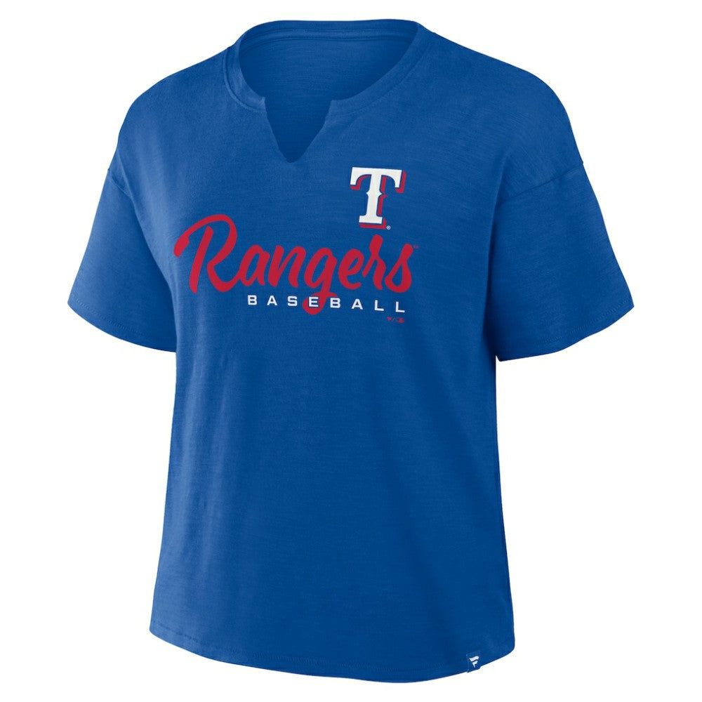Royal Texas Rangers Fanatics Women's Fan Fave Stadium Slub Boxy T-Shirt