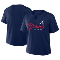 Navy Atlanta Braves Fanatics Women's Fan Fave Stadium Slub Boxy T-Shirt